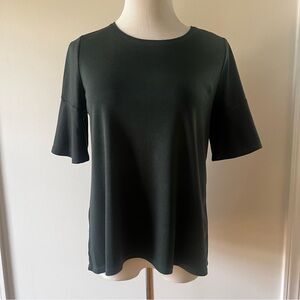LOFT Women’s Ruffle Sleeve Top – Size Small – Dark Green